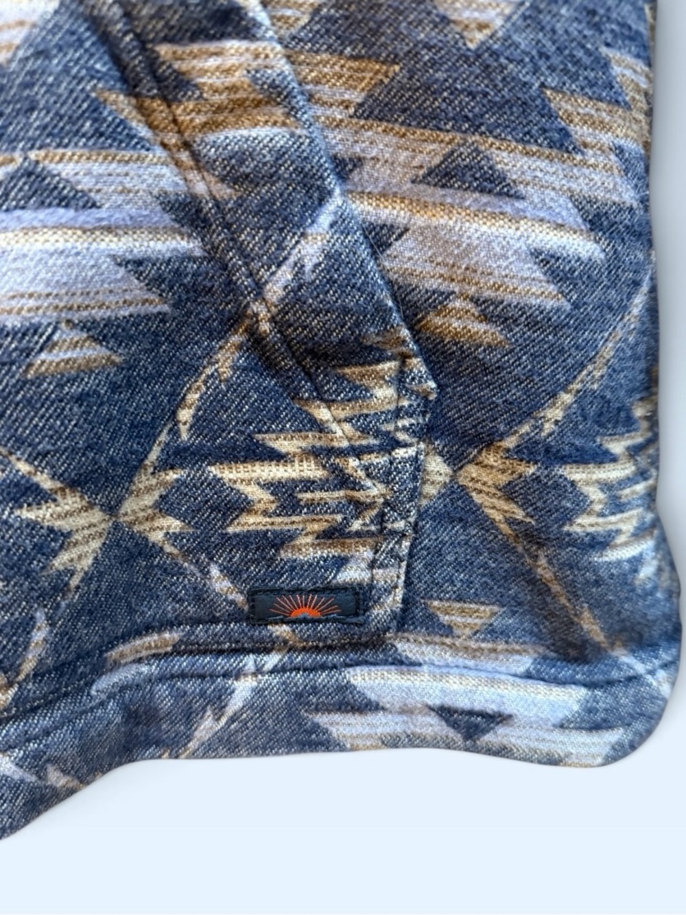 Faherty Brand Organic Cotton Blanket Hoodie in Evening Ridge Size Large! - Picture 7 of 11
